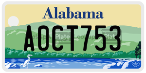 A0CT753  license plate in AL