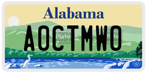 A0CTMW0  license plate in AL