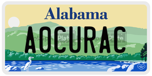 A0CURAC  license plate in AL