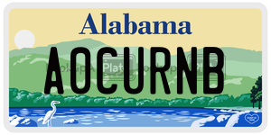 A0CURNB  license plate in AL