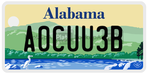 A0CUU3B  license plate in AL