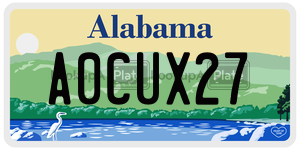 A0CUX27  license plate in AL