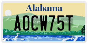 A0CW75T  license plate in AL