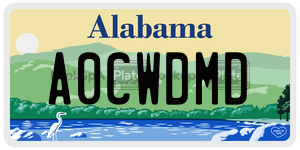 A0CWDMD  license plate in AL