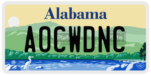 A0CWDNC  license plate in AL