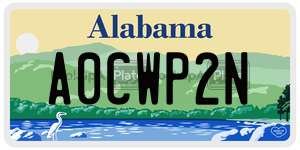 A0CWP2N  license plate in AL