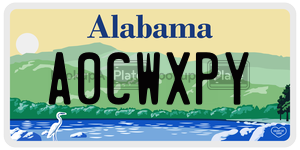 A0CWXPY  license plate in AL