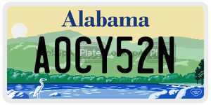A0CY52N  license plate in AL