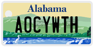 A0CYWTH  license plate in AL