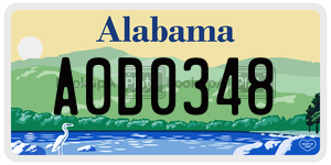 A0D0348  license plate in AL