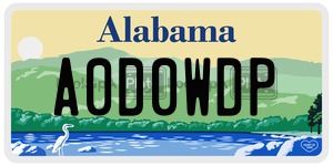 A0D0WDP  license plate in AL