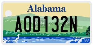 A0D132N  license plate in AL