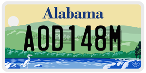 A0D148M  license plate in AL
