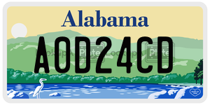 A0D24CD  license plate in AL