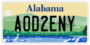 A0D2ENY  license plate in AL