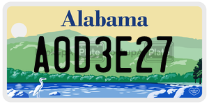 A0D3E27  license plate in AL