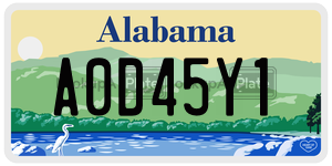 A0D45Y1  license plate in AL