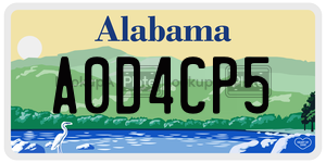 A0D4CP5  license plate in AL