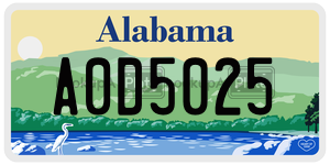 A0D5025  license plate in AL