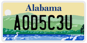 A0D5C3U  license plate in AL