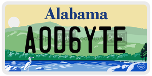 A0D6YTE  license plate in AL