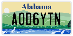 A0D6YTN  license plate in AL