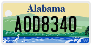 A0D8340  license plate in AL