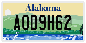 A0D9H62  license plate in AL