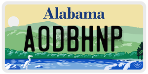 A0DBHNP  license plate in AL