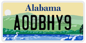 A0DBHY9  license plate in AL
