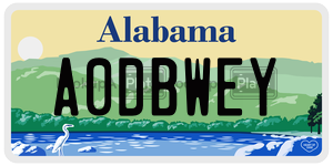 A0DBWEY  license plate in AL