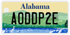 A0DDP2E  license plate in AL