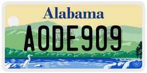 A0DE909  license plate in AL