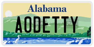 A0DETTY  license plate in AL