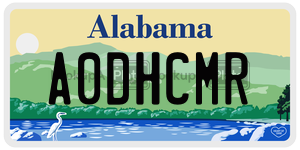 A0DHCMR  license plate in AL