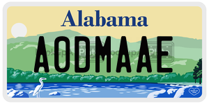 A0DMAAE  license plate in AL
