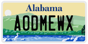 A0DMEWX  license plate in AL