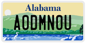 A0DMN0U  license plate in AL