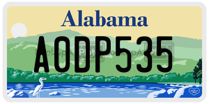 A0DP535  license plate in AL