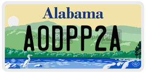 A0DPP2A  license plate in AL