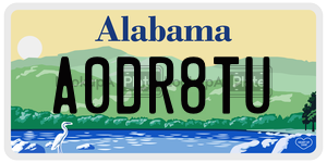 A0DR8TU  license plate in AL