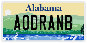 A0DRANB  license plate in AL