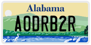 A0DRB2R  license plate in AL