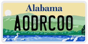 A0DRC00  license plate in AL