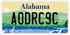 A0DRC9C  license plate in AL