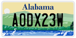 A0DX23W  license plate in AL