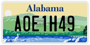 A0E1H49  license plate in AL