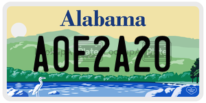A0E2A20  license plate in AL