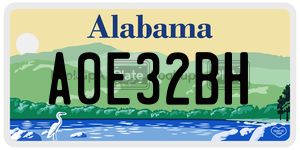 A0E32BH  license plate in AL