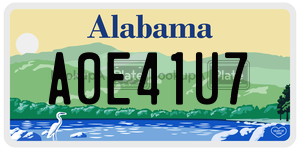 A0E41U7  license plate in AL